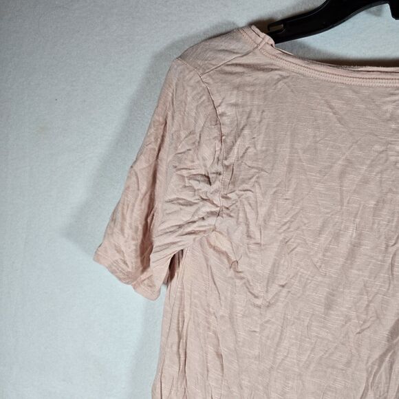 24/7 Maurices Shirt Women's Small Pink Short Sleeve Twist Front - Picture 10 of 11